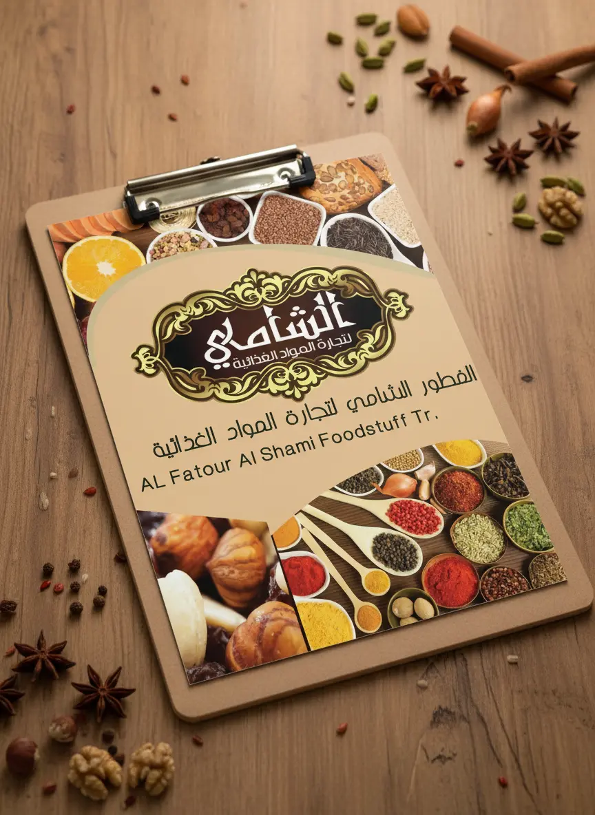 قائمة طعام عربية محاطة بالتوابل