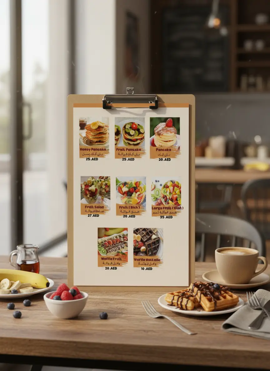 قائمة طعام عصرية للمطاعم والكافيهات