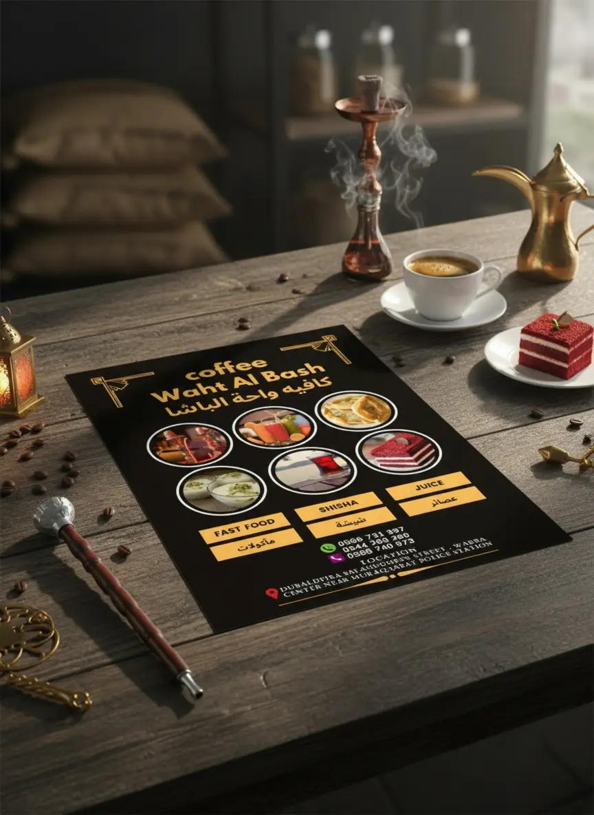 منيو مصوّر عالي الجودة لعرض الأصناف