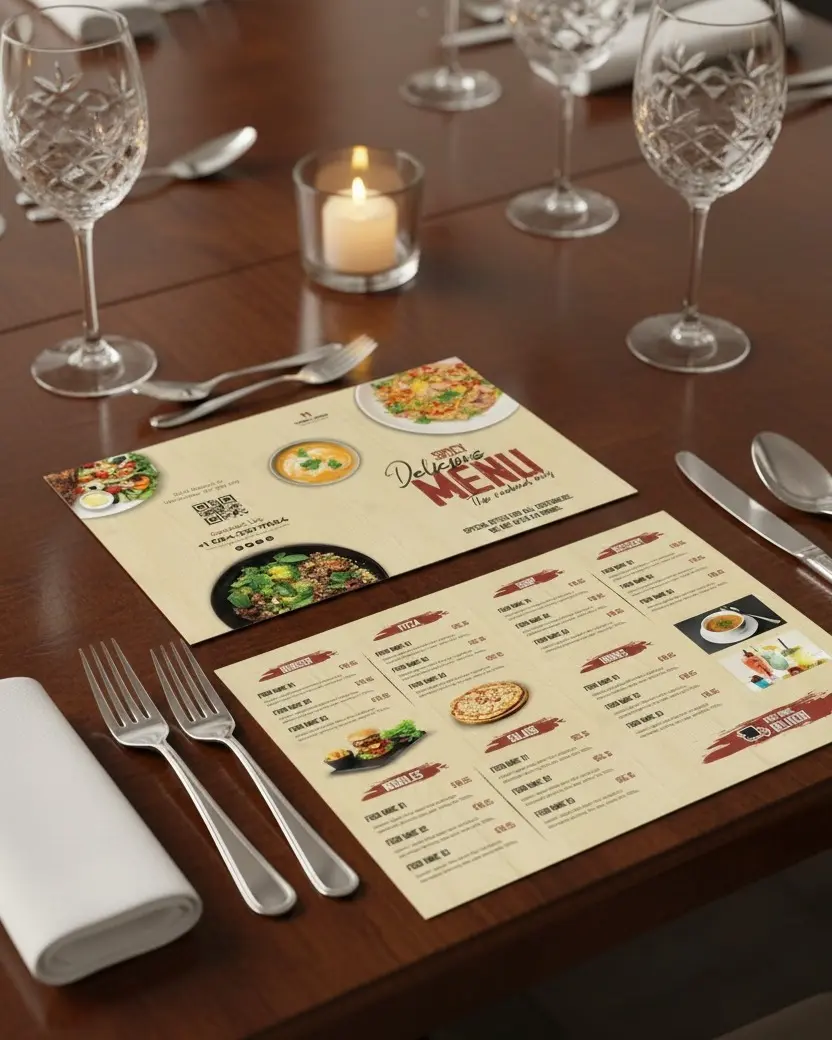تصميم منيو مطاعم