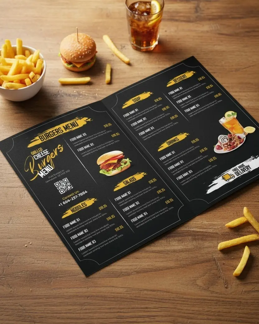 منيو مطاعم إبداعي